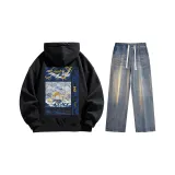 Комплект (Черные стандартные + Ностальгические синие джинсы)