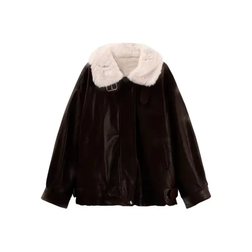 FEIERDAOSHANGDEMAO Кожа Куртка Женская