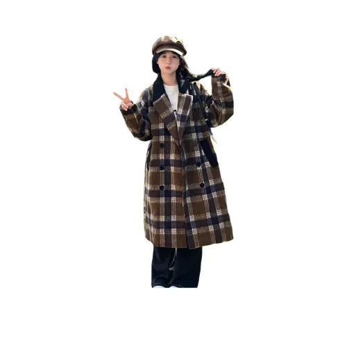 ZCDECO Кофейная клетка Женское пальто