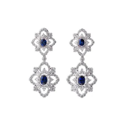 BUCCELLATI Белое золото Серьги Унисекс Серебряный Синий