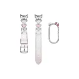 [Натуральная кожа, звездно-розовый + серебряный, чехол с котенком]