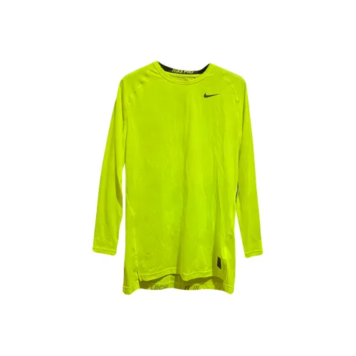 nike Pro Зеленый Желтый Мужская Футболка