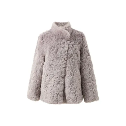 3COLOUR Серый Фиолетовый Женский Мех