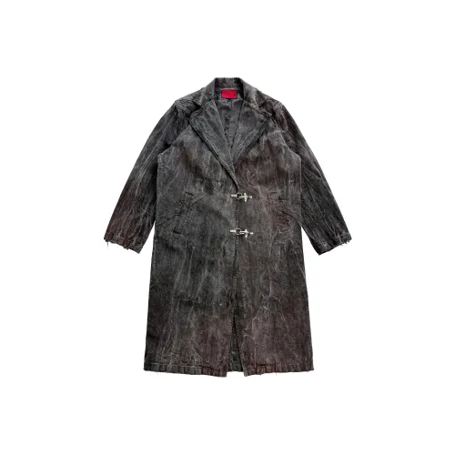 EODUP Серый Коричневый Унисекс Джинсовые Куртки