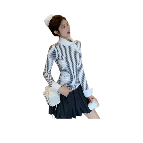 TXGN 3712# Черно-белые полосы Женские T-рубашки