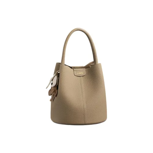 MILLIE'S Корова Кожа с Синтетической Кожей Ведрообразная Сумка Ручная Сумка Сумка через плечо Женская Слоновая Серый