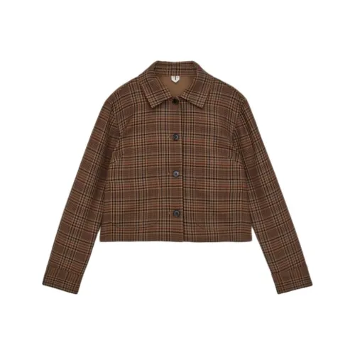 ARKET Темный бежевый Клетка Женские рубашки