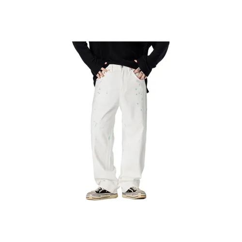 HANDAIWEI Белый Унисекс Джинсы