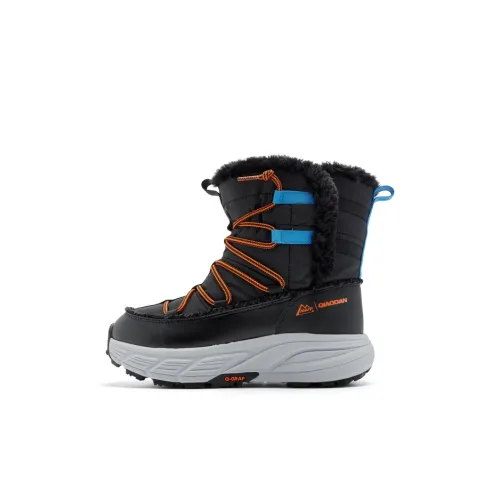 QIAODAN Водоотталкивающий противоскользящий устойчивый к истиранию утепленный черный кело синий детский