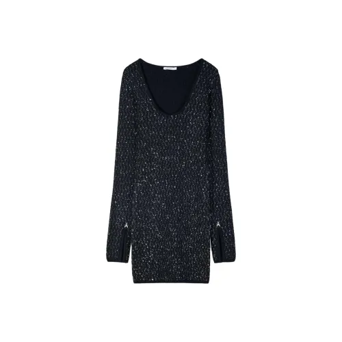 Patrizia Pepe FW25 Длинное Платье с Длинными Рукавами Женское