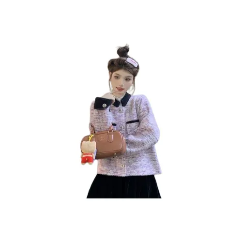 PZHK Фиолетовый Женский Короткий Пальто