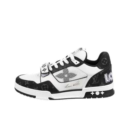 LOUIS VUITTON Trainer MID Топ Кроссовки для скейтбординга Женские Черный Белый