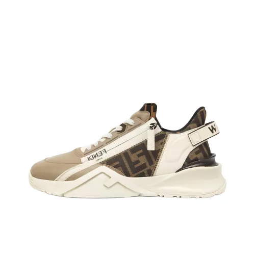 FENDI Flow Low Топ Скейтборд Кроссовки Женские Коричневый Белый