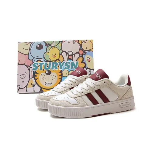 STUR YSN Износостойкий и Легкий Низкий Топ Кроссовки для скейтбординга Женские Белые Бургунди