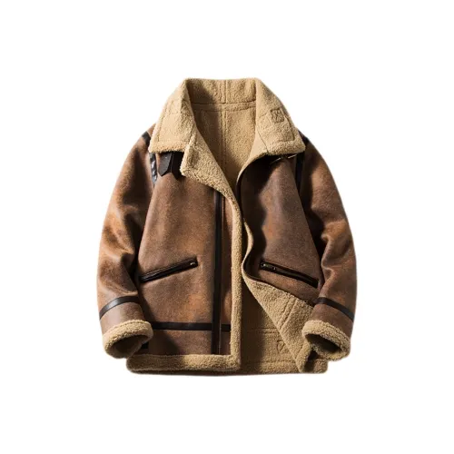 LINGSHI Коричневый Унисекс Пуховики