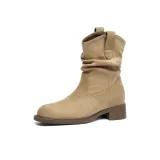 Флисовая подкладка, хаки, без подкладки (высота каблука 3,7 см, скрытый каблук 2 см)