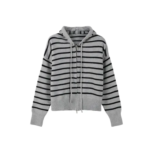 TOUCH Укороченное пальто женское серый черный полосы