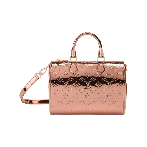 LOUIS VUITTON Speedy Покрытый холст Одно плечо Сумка 25 Женская Розовое золото