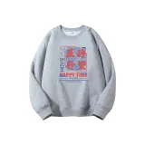 Светло-серый свитшот с круглым вырезом (на флисовой подкладке) - "Seize the Moment"