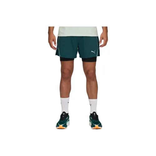 PUMA Зеленые Мужские Беговые Шорты