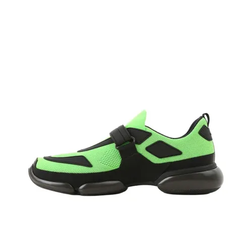 PRADA Дышащая Низкая Обувь Casual для Мужчин Зеленая