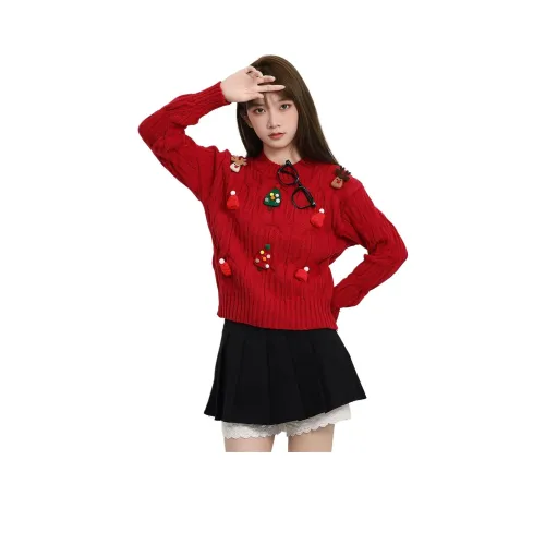 LANGQING Свитер с бесплатной чисткой бренд наклеенный женский трикотаж