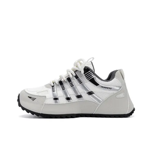 HUANQIU Легкий Покрытие Низкий Топ Скейтборд Кроссовки Мужские Серый Бежевый Серебряный