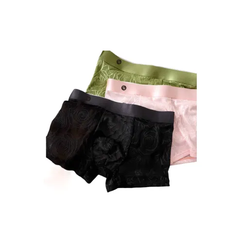 FAVMARTHA Черный+Трава Зеленый+Розовый Мужские боксер-шорты