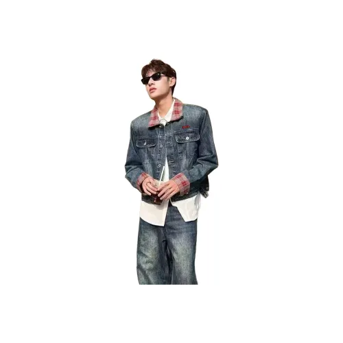 HOKLV Синий С подарками Съемный Застежка-липучка Унисекс Джинсовые куртки