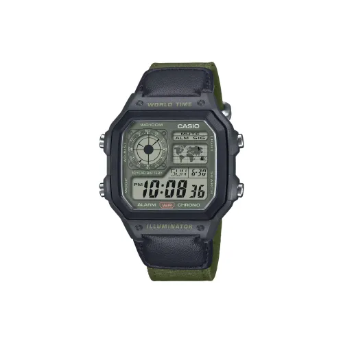 CASIO G SHOCK Collection Кварцевый механизм Холст Ремешок Часы Мужские Зеленый циферблат