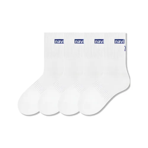 NAVIGARE [4 Pack] 4 Белые Мужские Носки MID до икры