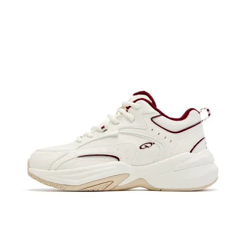 QIAODAN Источник Рожденный Теплоизоляционный Устойчивый к истиранию Противоскользящий Низкий Топ Повседневная обувь Женская Слоновая кость Вермильон Красный