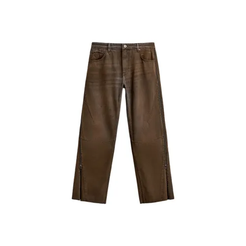 ZARA Коричневый Мужской Джинсы