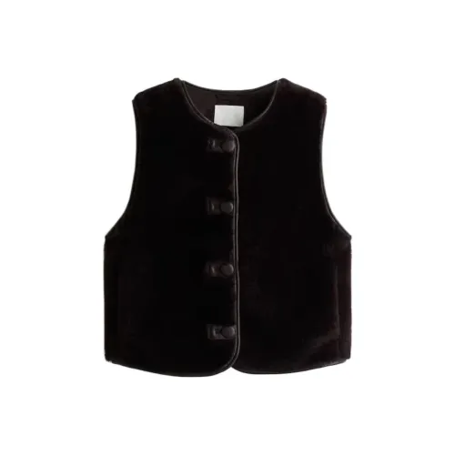 H M Темно-коричневые женские майки