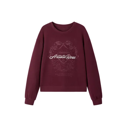 LEDIN Темный Гранат Красный В наличии Женские Свитшоты