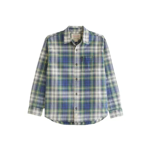 Abercrombie＆Fitch Мужская рубашка в синем клетчатом узоре