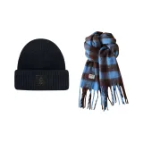 Чёрная шляпа + Синий шарф для кофе