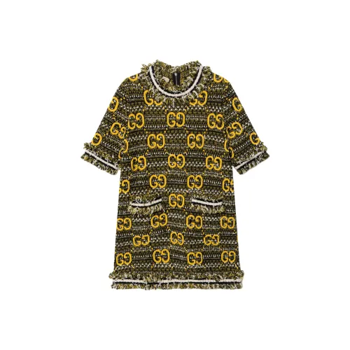 GUCCI FW22 Короткий рукав Платье Женское Черное