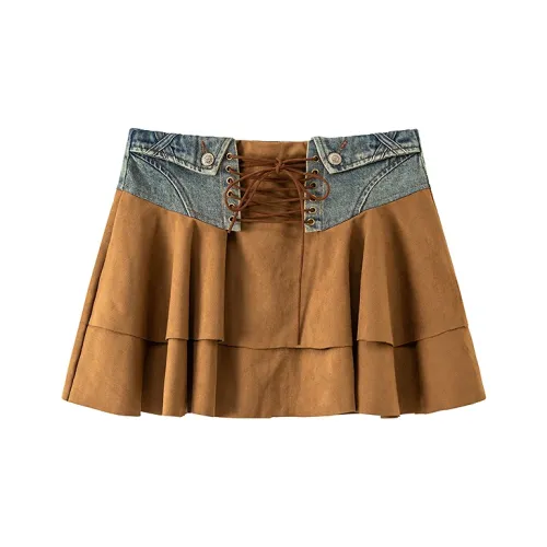 CHUU Коричневый Женские Повседневные Короткие Юбки