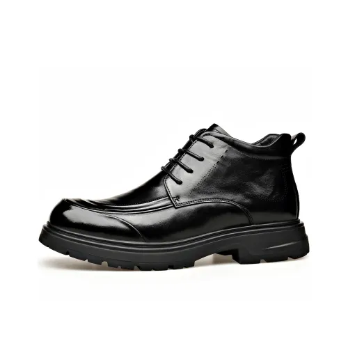 SHUPATE Crew Sock Business Martin Boots Platform Men's Black