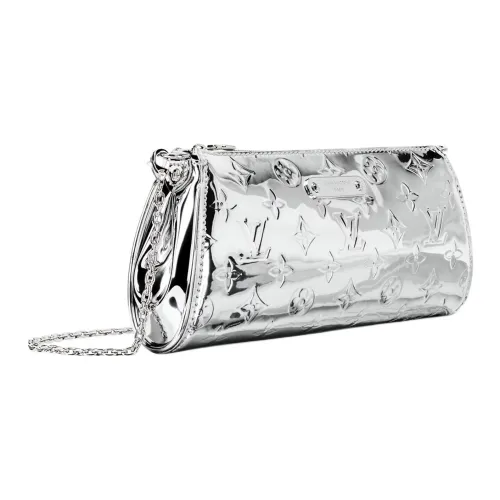 LOUIS VUITTON Покрытая холстовая сумка через плечо Женская серебряная