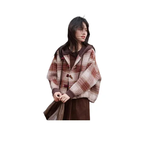 IWZI Red Plaid Coat Женское Короткое Пальто
