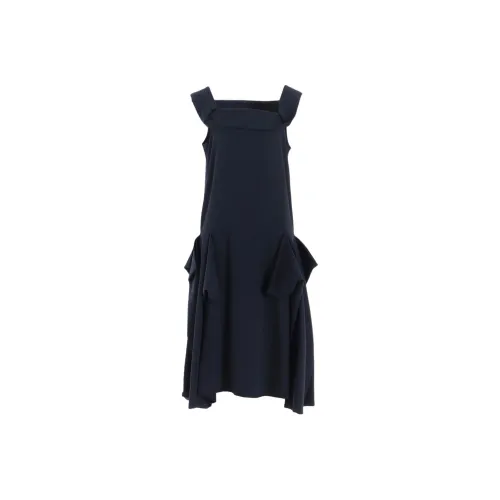 Yohji Yamamoto LIMI Feu FW25 DOUBLE SATIN SQUARE FRILL Дресс B Sleeveless Dress Women's