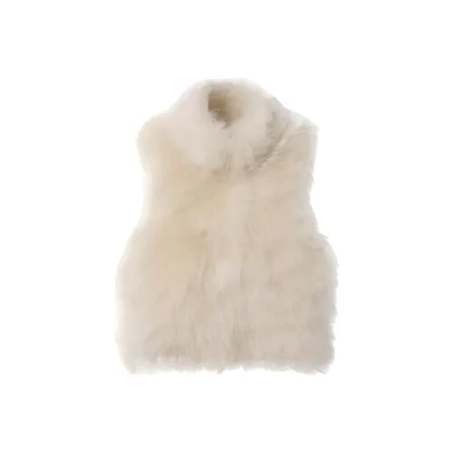 SUNSUNTOWN Миндальный Белый Женские Меховые Товары