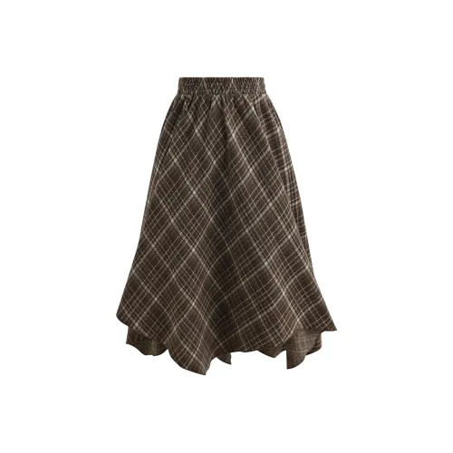SNBL Коричневый Женские Повседневные Длинные Юбки