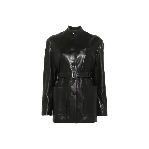 BALLY SS25 Кожа Куртка Женская Черная