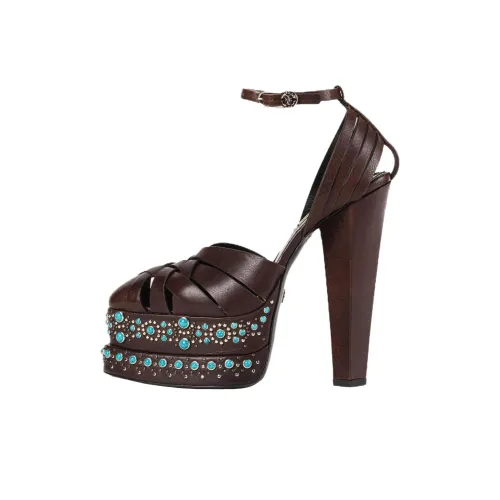 Roberto Cavalli Конусный каблук Высокие каблуки Женские Темно-коричневый