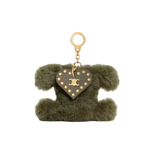 CELINE Triomphe Овчина Коровья кожа Сумка Аксессуар Унисекс Хаки-желтый