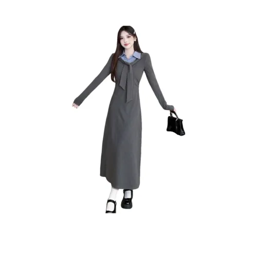 SIXUSICHOU Длинное платье с длинными рукавами женское