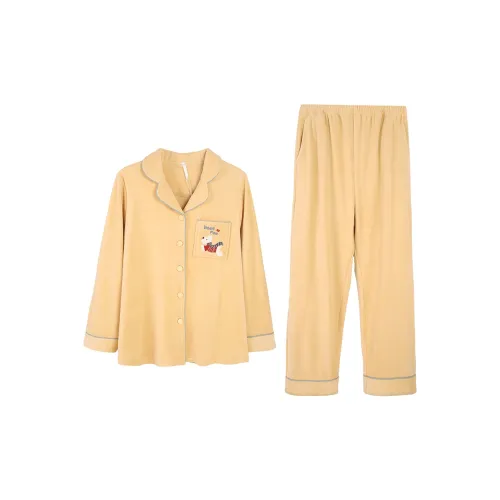Aannsfam Maltose Желтый Женские Пижамные Комплекты